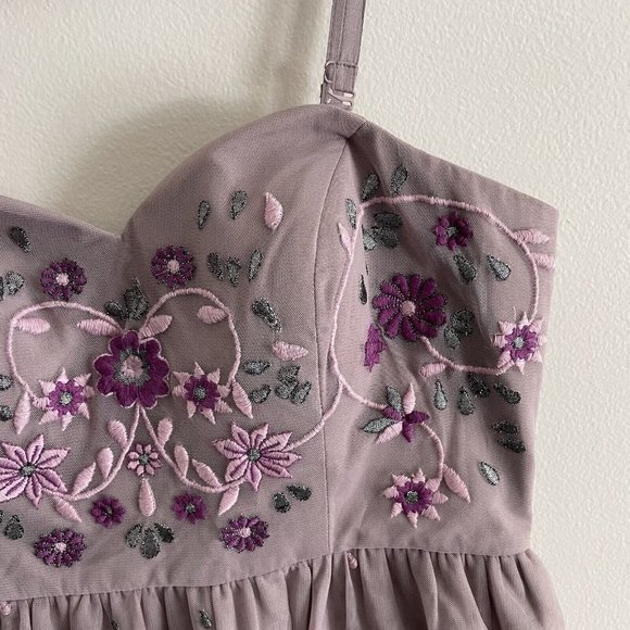 Modcloth Lavender Embroidered Midi Dress - Picture 6 of 11